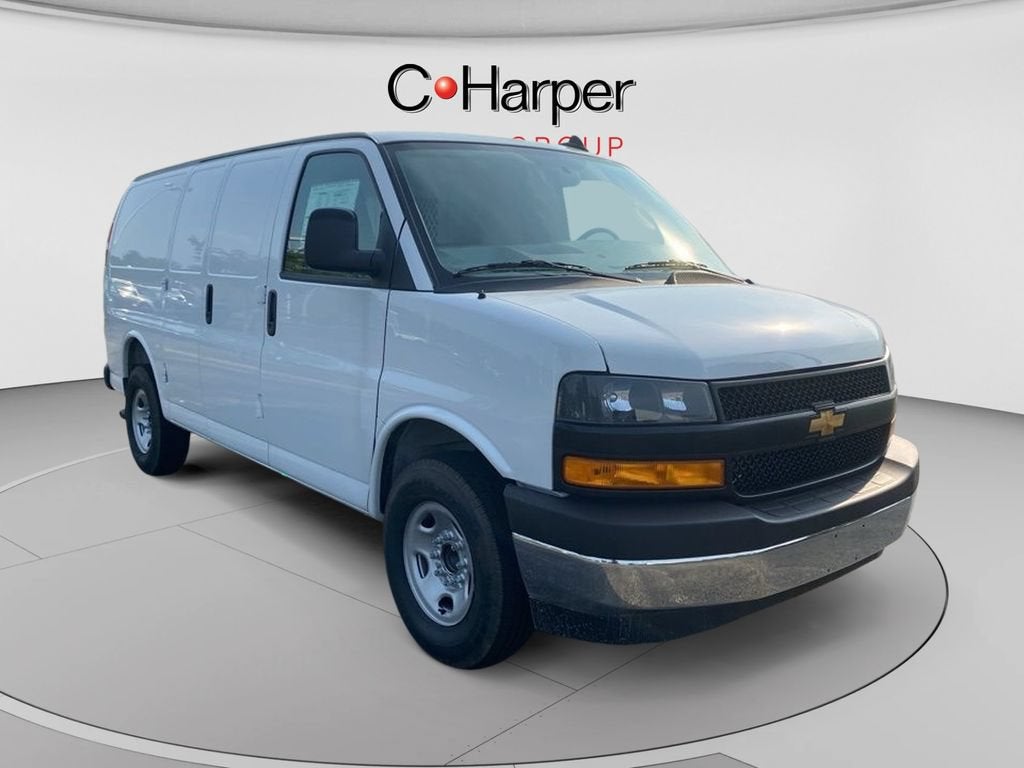 2025 Chevrolet Express Cargo WT in Summit White — front three-quarter view